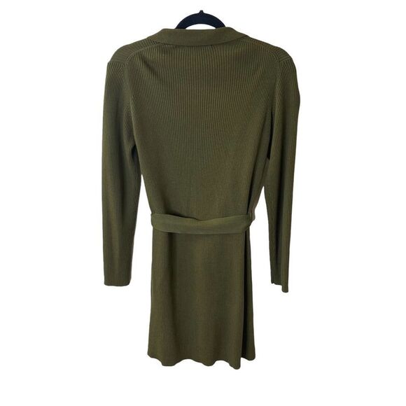 Express Ribbed Knit Green Open Cardigan Sz M - Picture 5 of 9